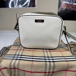 Kate Spade New York White Leather Camera Crossbody Bag